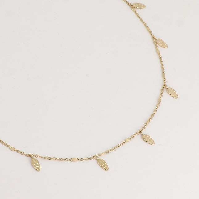Collier - pampilles ovales gravées