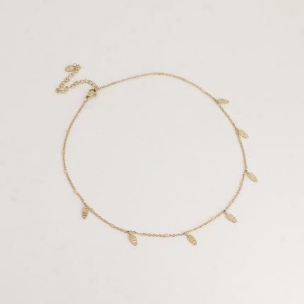 Collier - pampilles ovales gravées