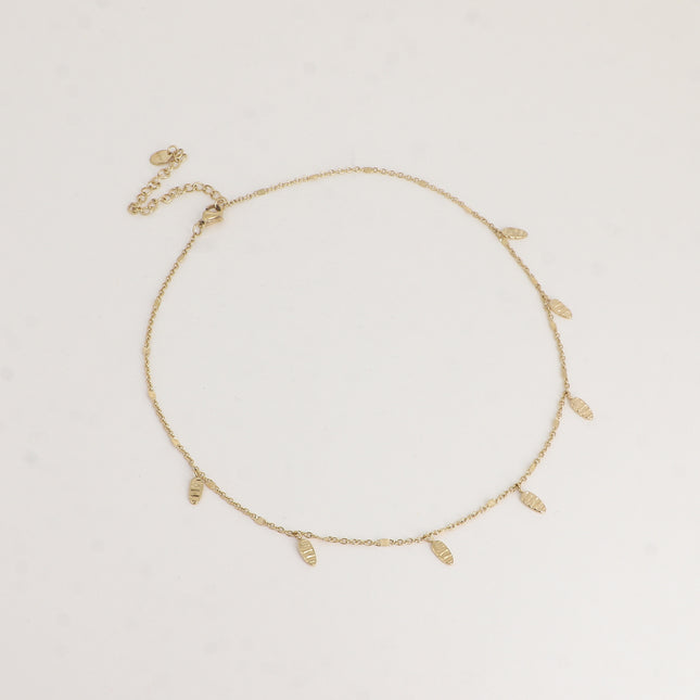 Collier - pampilles ovales gravées