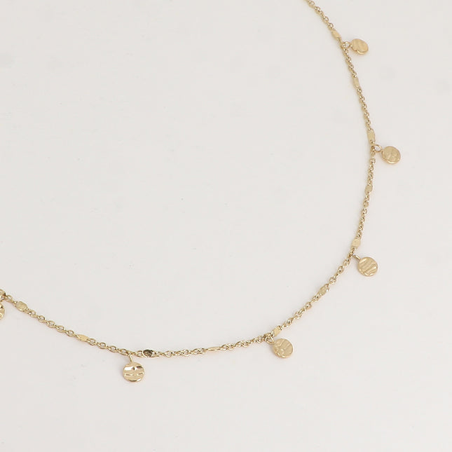 Collier - pampilles rondes gravées