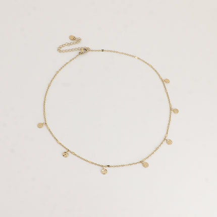 Collier - pampilles rondes gravées