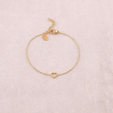 Bracelet - pendentif coeur strié et ajouré