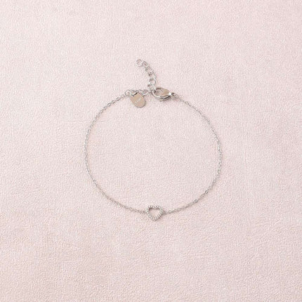 Bracelet - pendentif coeur strié et ajouré