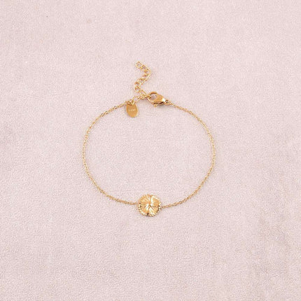 Bracelet - pendentif fleur texturée