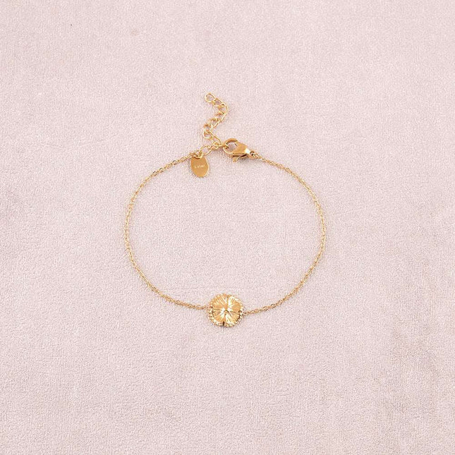 Bracelet - pendentif fleur texturée