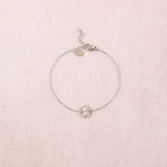 Bracelet - pendentif fleur texturée