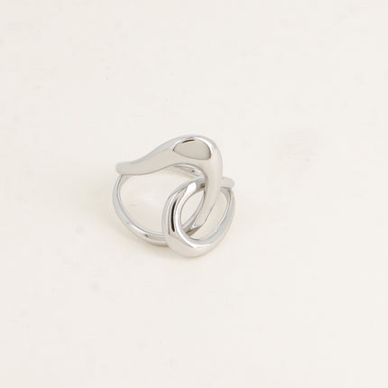 Ring - 2 openwork shapes - Size 57