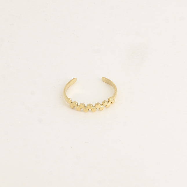 Bague - ronds texturés, zigzag
