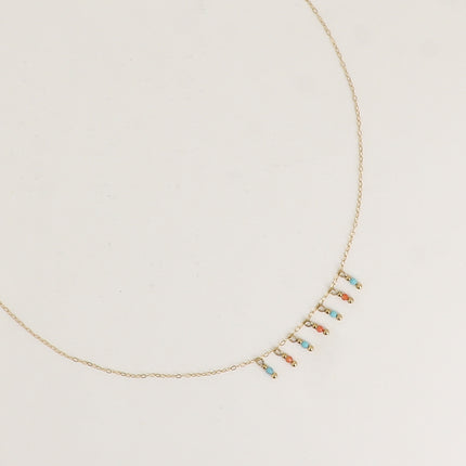 Collier - 5 pendentifs en pierre naturelle