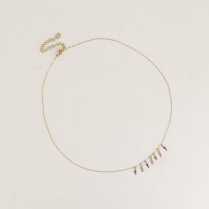Collier - 5 pendentifs en pierre naturelle