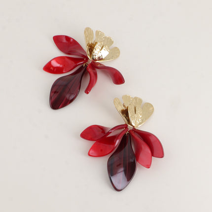 Boucles pendantes - 2 pièces sous forme de feuillage en résine