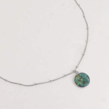Collier Maxine rhodium - pierre naturelle