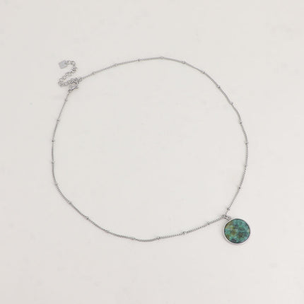 Collier Maxine rhodium - pierre naturelle