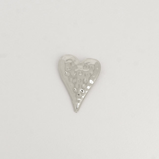 Broche - motif coeur texturé 39 x 58 mm