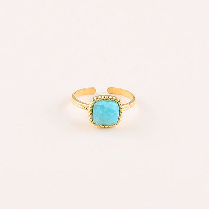 Bague - pierre naturelle carrée
