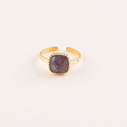 Bague - pierre naturelle carrée