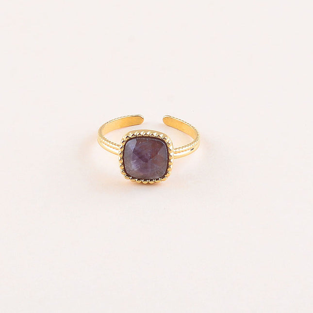 Bague - pierre naturelle carrée