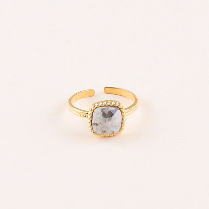 Bague - pierre naturelle carrée