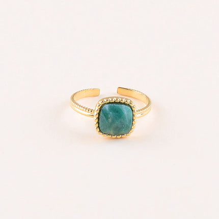 Bague - pierre naturelle carrée