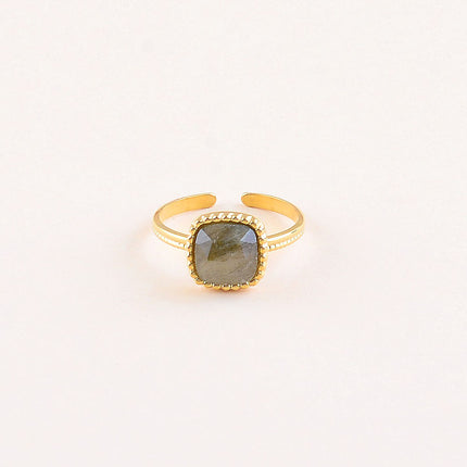 Bague - pierre naturelle carrée