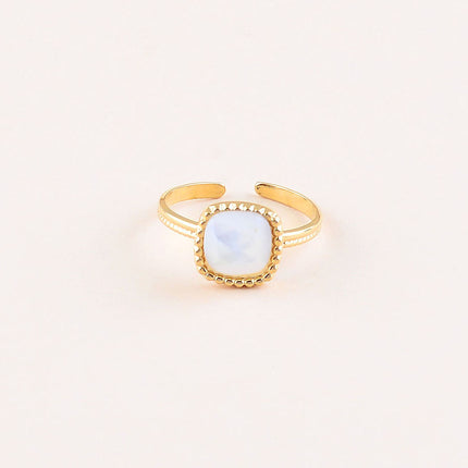 Bague - pierre naturelle carrée