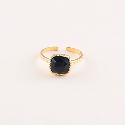 Bague - pierre naturelle carrée