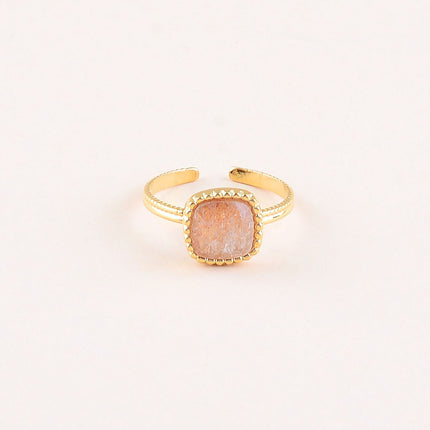 Bague - pierre naturelle carrée