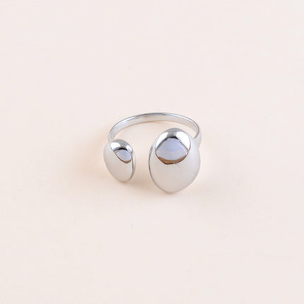 Bague ouverte - double ovale