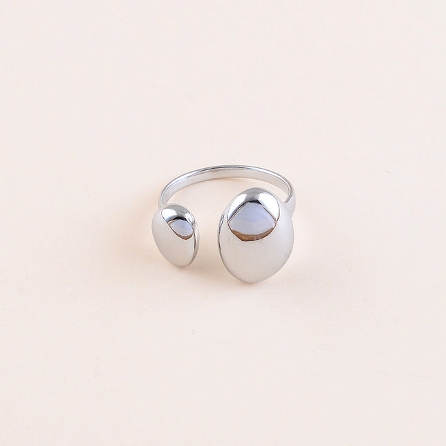 Bague ouverte - double ovale