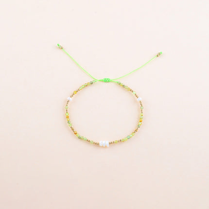Bracelet sur cordon - perles en acier inoxydable et pierres naturelles