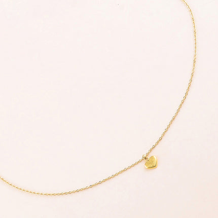 Collier - pendentif coeur effet brossé