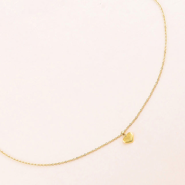 Collier - pendentif coeur effet brossé