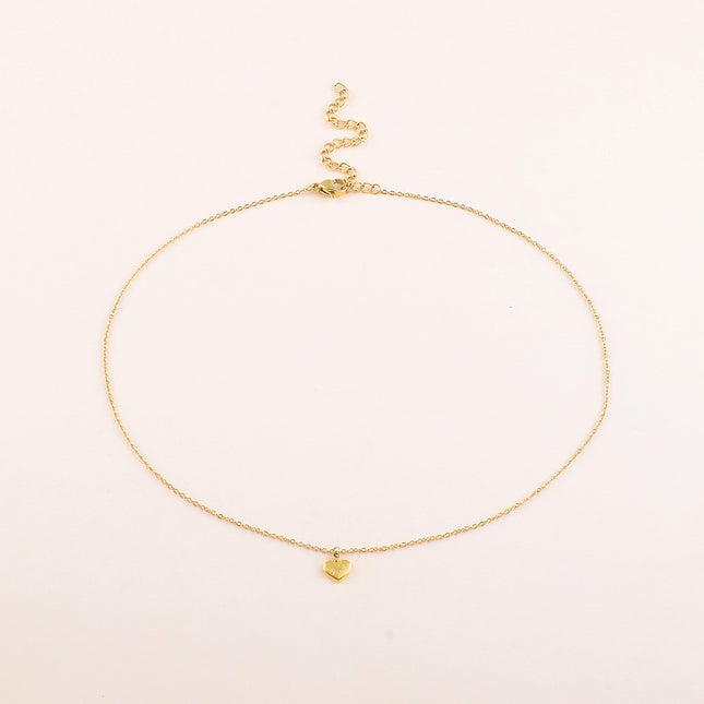 Collier - pendentif coeur effet brossé