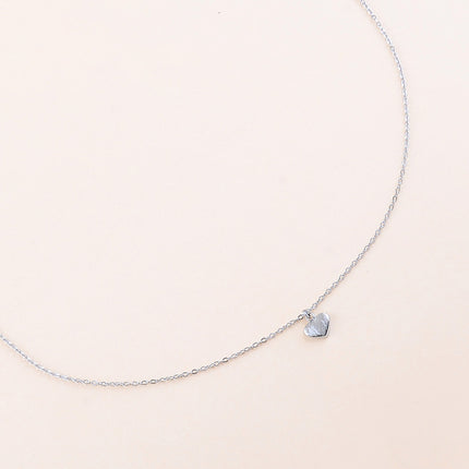 Collier - pendentif coeur effet brossé