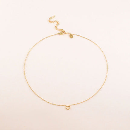 Collier - pendentif coeur strié et ajouré