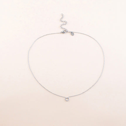 Collier - pendentif coeur strié et ajouré