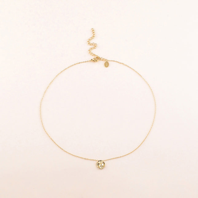 Collier - pendentif fleur texturée