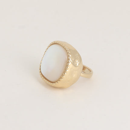 Bague - pierre naturelle carrée
