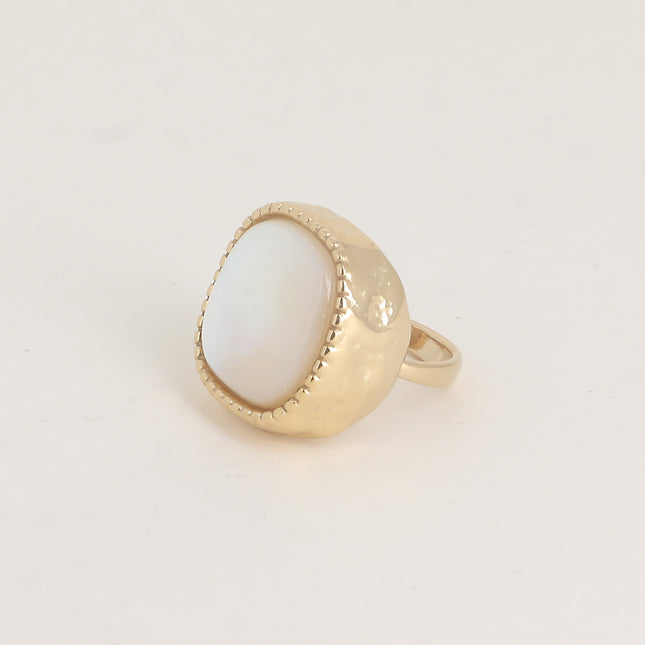 Bague - pierre naturelle carrée