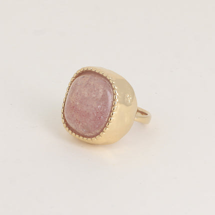 Bague - pierre naturelle carrée