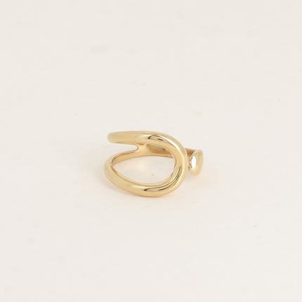 Bague ouverte - forme arrondie et ajourée et l'autre lisse