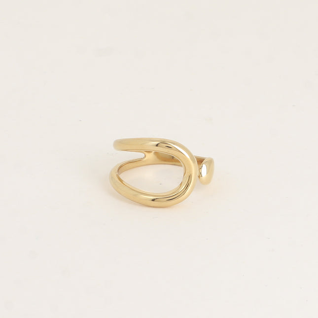 Bague ouverte - forme arrondie et ajourée et l'autre lisse