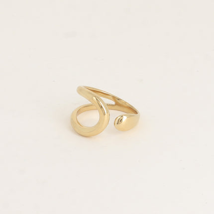 Bague ouverte - forme arrondie et ajourée et l'autre lisse