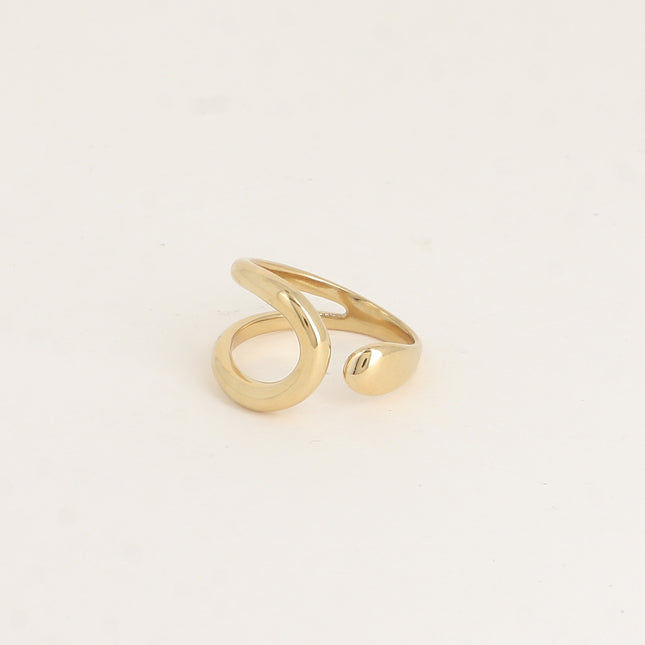Bague ouverte - forme arrondie et ajourée et l'autre lisse