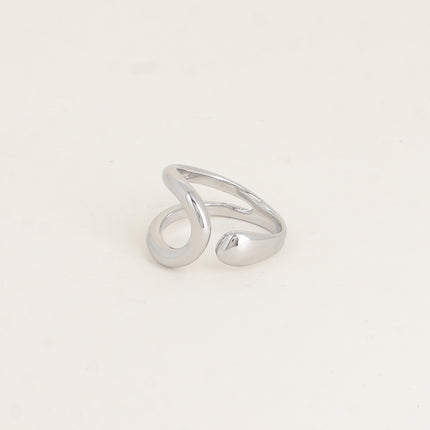 Bague ouverte - forme arrondie et ajourée et l'autre lisse
