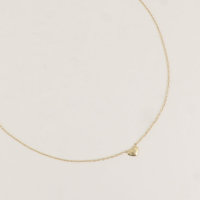 Collier - pendentif coeur effet brossé