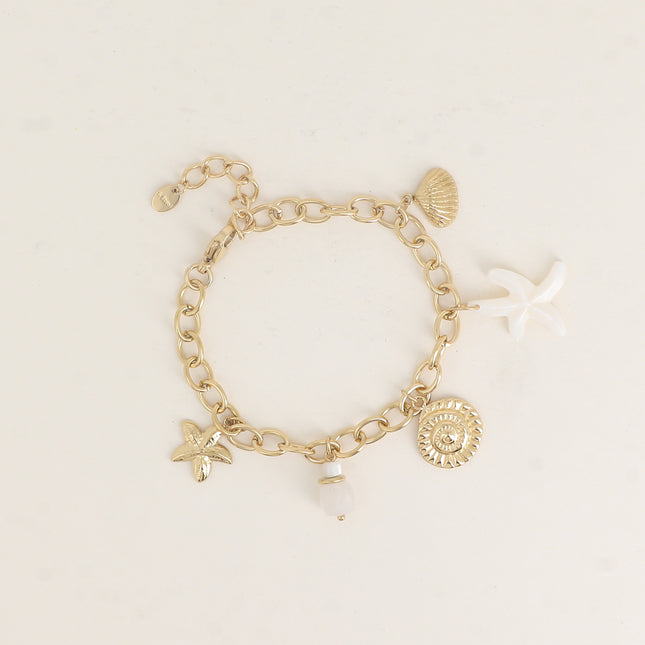 Bracelet - breloques (coquillages, étoiles de mer, pierres naturelles)