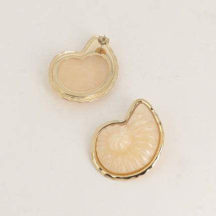 Stud earrings - resin shell on a steel piece