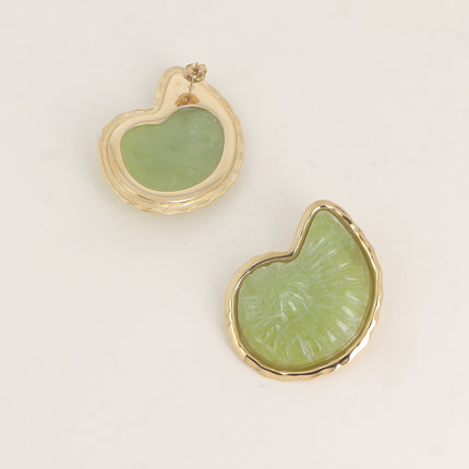 Stud earrings - resin shell on a steel piece