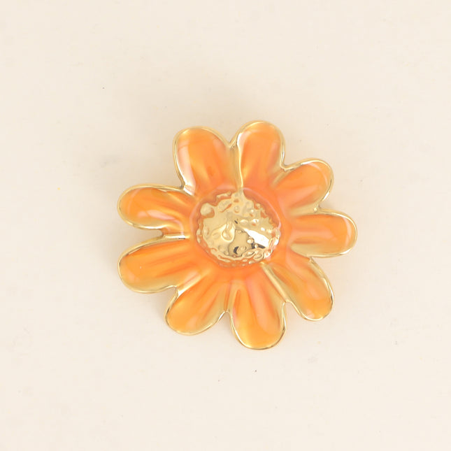 Broche - motif fleur en émail